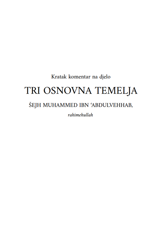 Komentar tri osnovna temelja